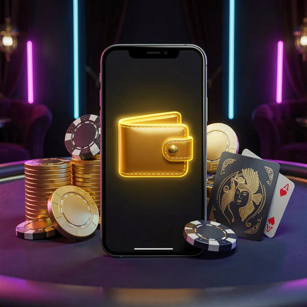 PGY7777 online casino deposit bonus concept with a smartphone screen displaying a glowing wallet icon surrounded by stacks of golden coins, poker chips, and bank cards on a dark luxury background with neon highlights in a realistic 3D style PGY7777 online casino deposit bonus concept with a smartphone screen displaying a glowing wallet icon surrounded by stacks of golden coins, poker chips, and bank cards on a dark luxury background with neon highlights in a realistic 3D style